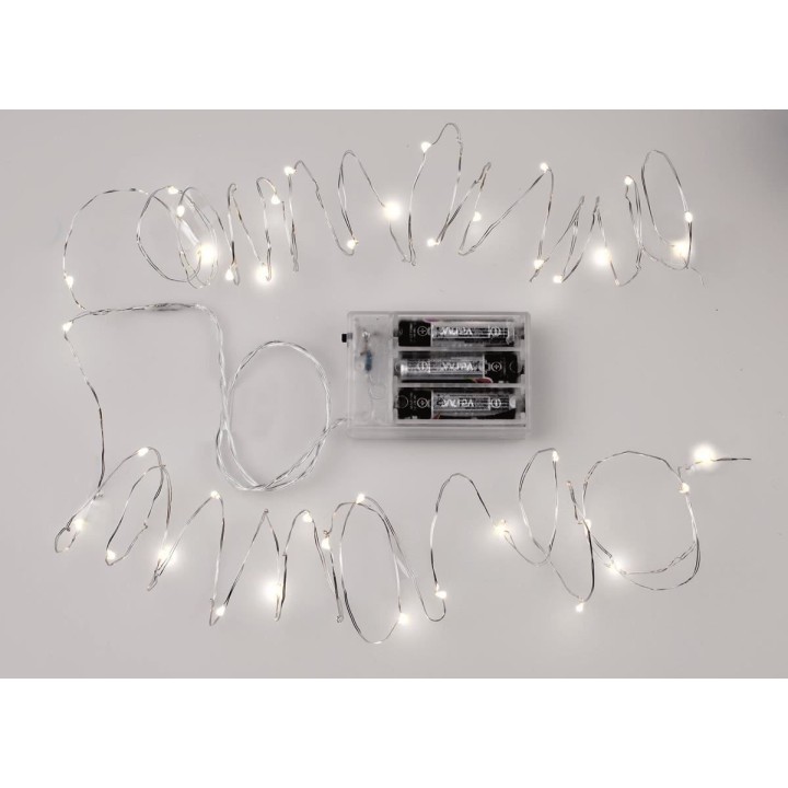 Lichterkette 40 Lämpchen für 3xAA 2x2m