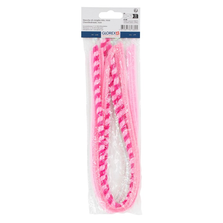 Biegeplüsch Mix 10St, 8mm,50cm Rosatöne