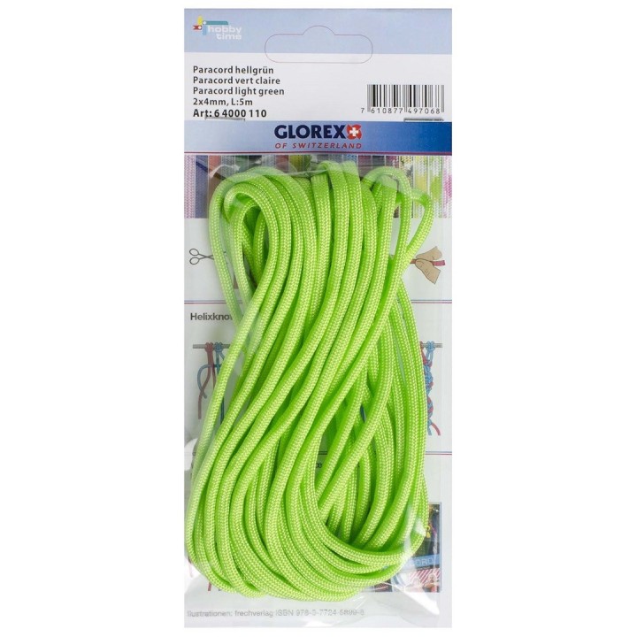 Paracord 2x4mm, 5m vert clair