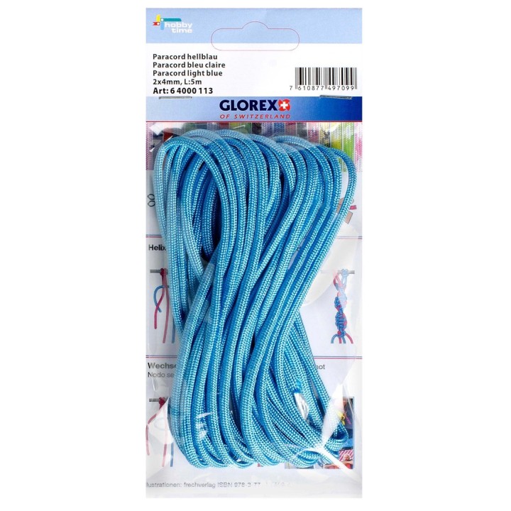 Paracord 2x4mm, 5m bleu clair