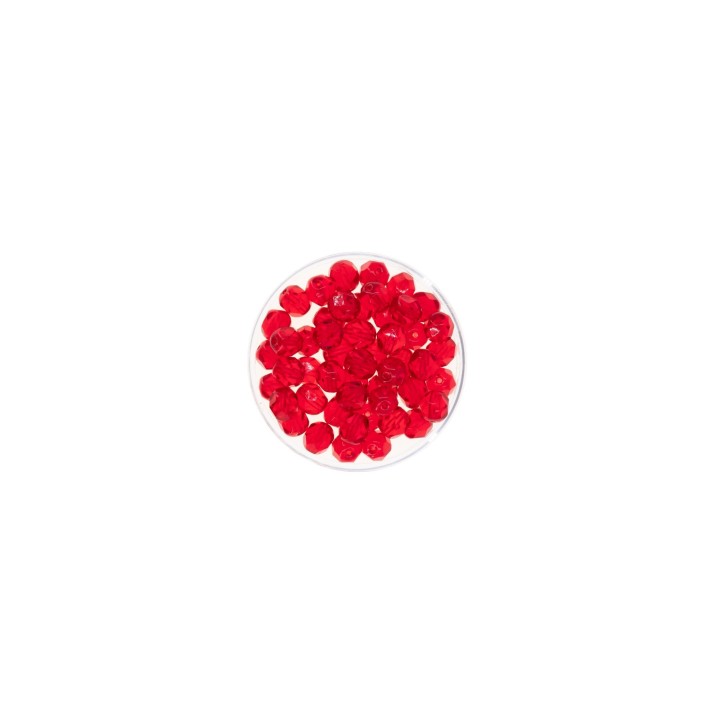 Perles en verre taillé 6mm 50pcs siam