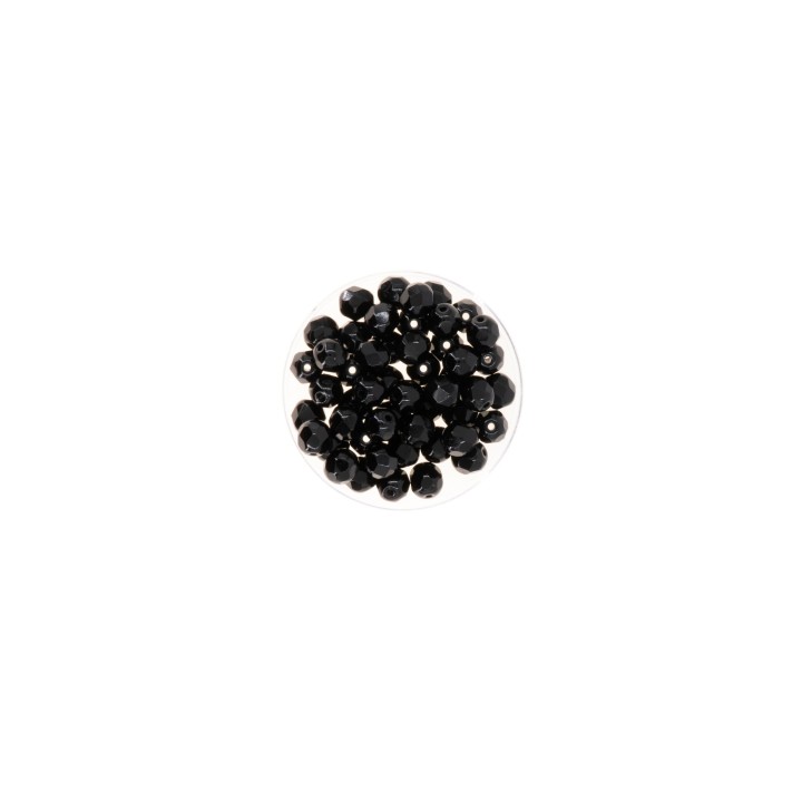 Glasschliffperlen 6mm 50 Stück schwarz