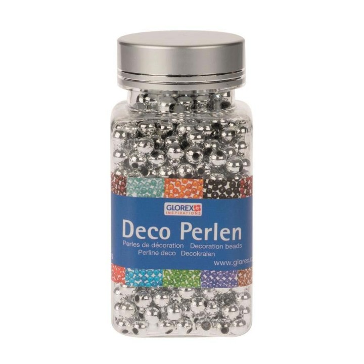 Dekoperlen 75 g 6mm silberfarben