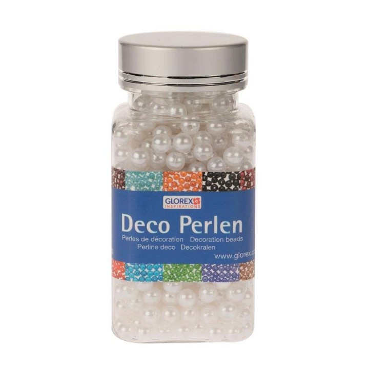 Dekoperlen 75 g 6mm perlweiss