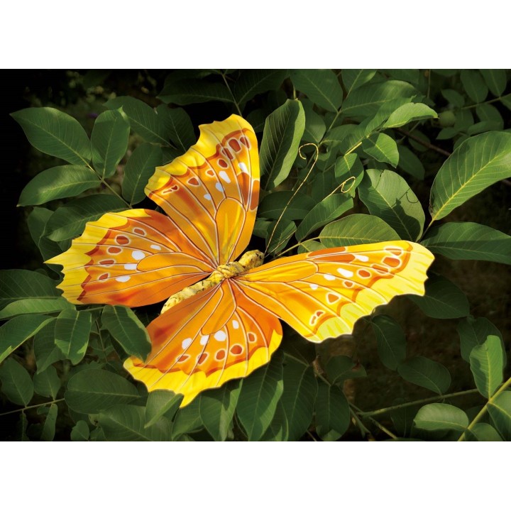 Schmetterling 3-fach sortiert 8cm gelb Folie, mit Clip
