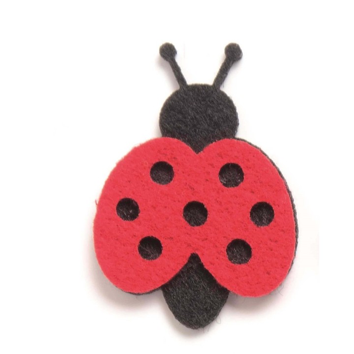 Coccinelles en feutrine 6pcs 5,7cm rouge