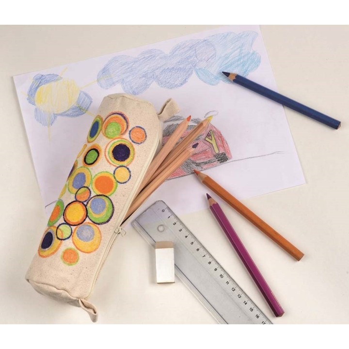 Cotton pencil case nature 20x7cm