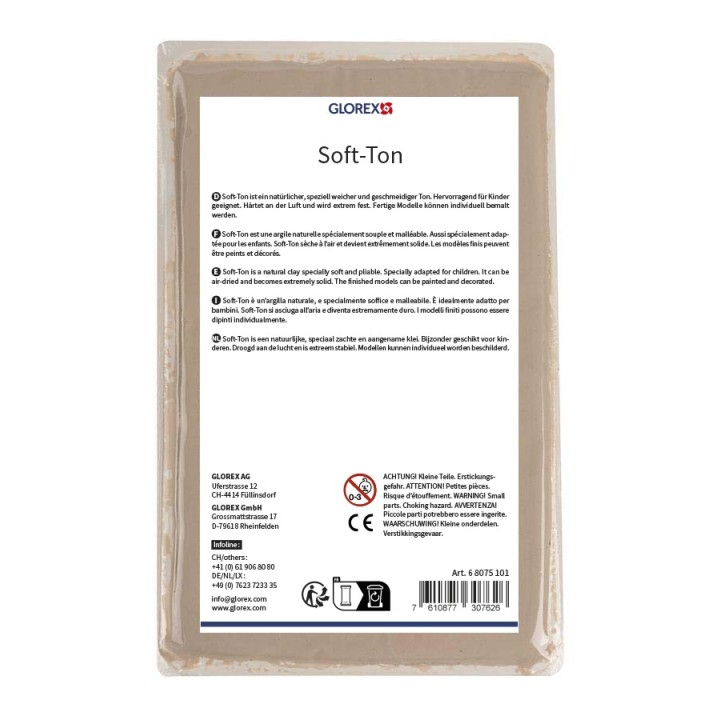 Soft-Ton, argile naturelle, blanc 500g, séche à l'air