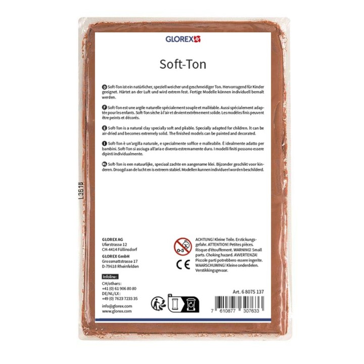 Soft-Ton, natürlicher Ton terracotta 500g lufthärtend