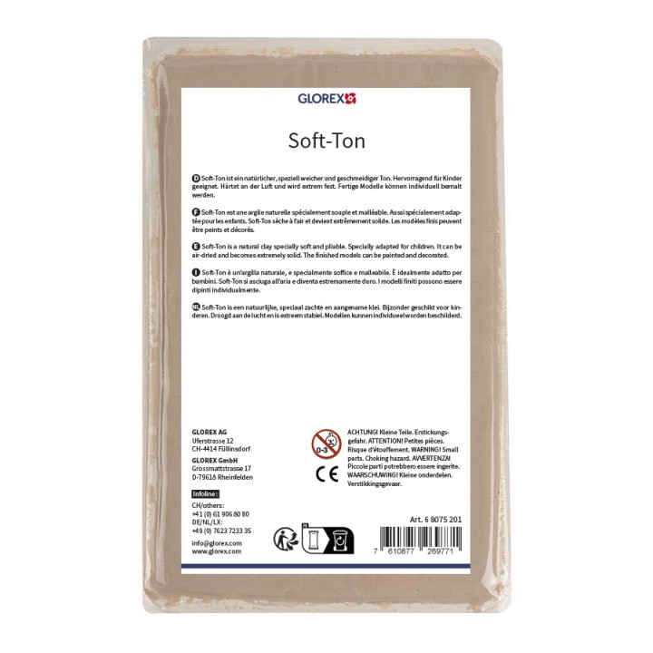 Soft-Ton, natürlicher Ton weiss 1000g lufthärtend