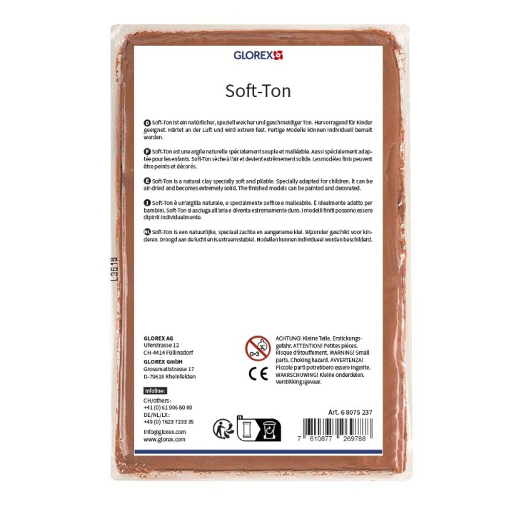 Soft-Ton, natürlicher Ton terracotta 1000g lufthärtend