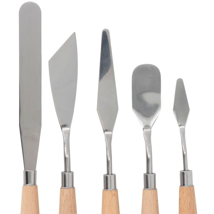 Painting knives universal set 5 pcs, wooden handle FSC