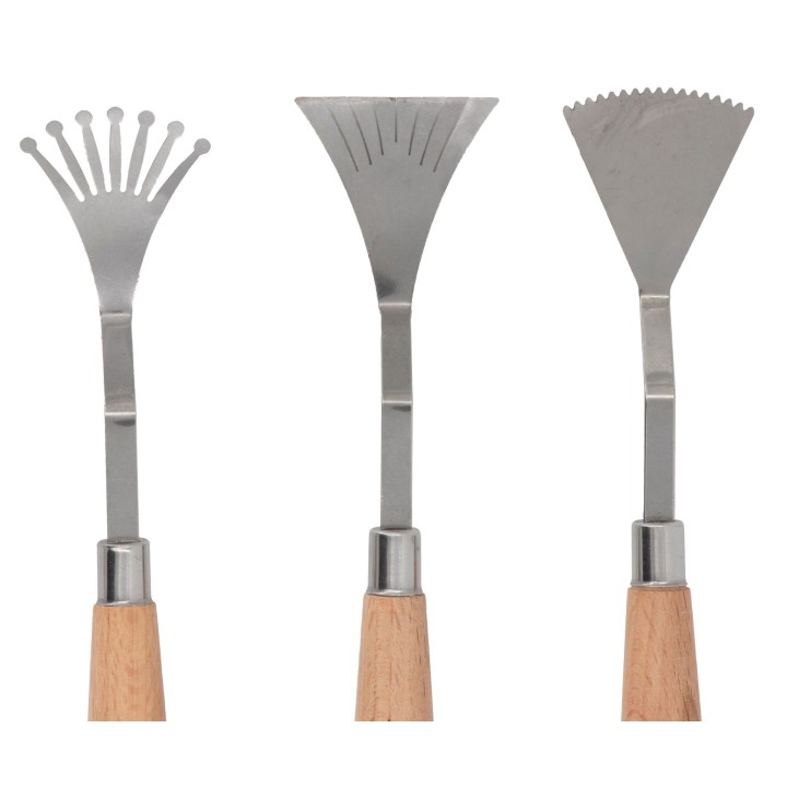 Painting effect knives 3 pcs, wooden handle FSC