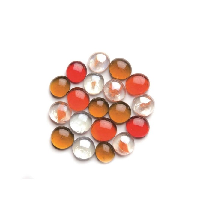 Glasnuggets 200g 20mm mix rot/braun/transparent
