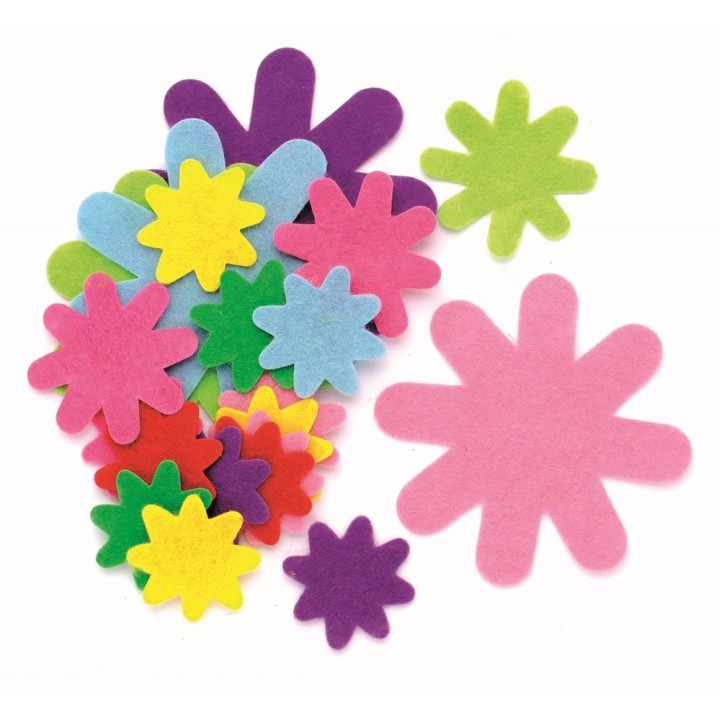 Fleurs en feutrine 50pcs