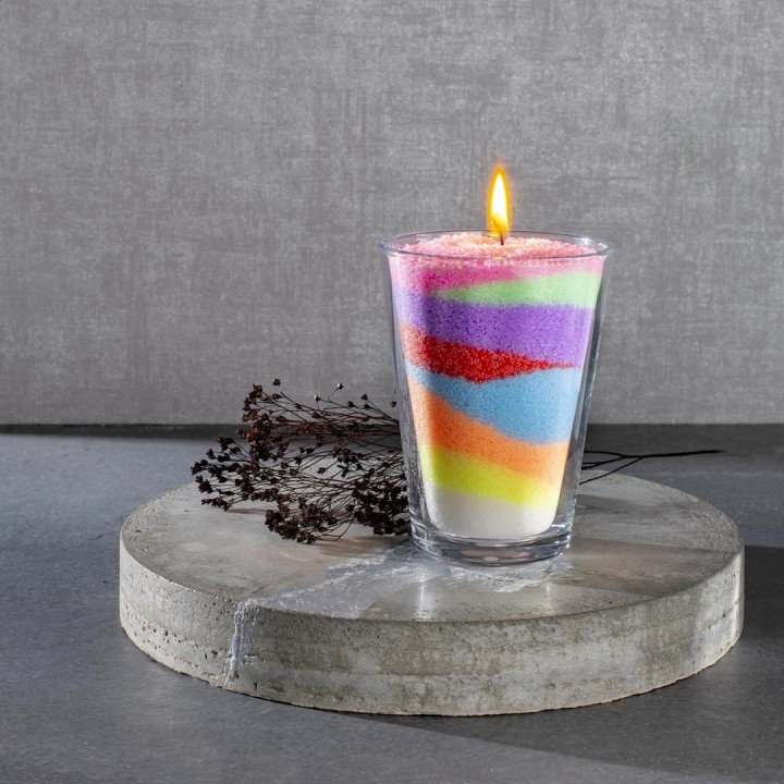 Kerzensand mit Docht 70g hellblau