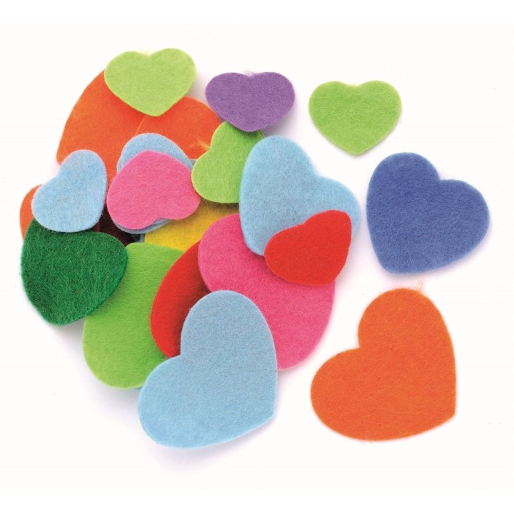 Coeurs en feutrine 80 pcs