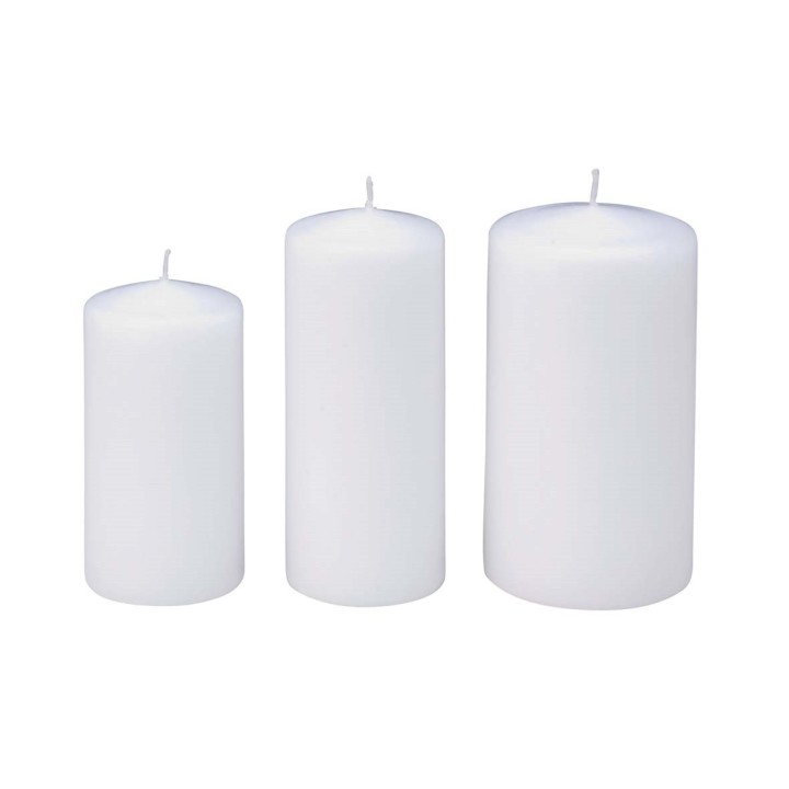 Bougie droite blanc 80mm/150mm dans Cellophane