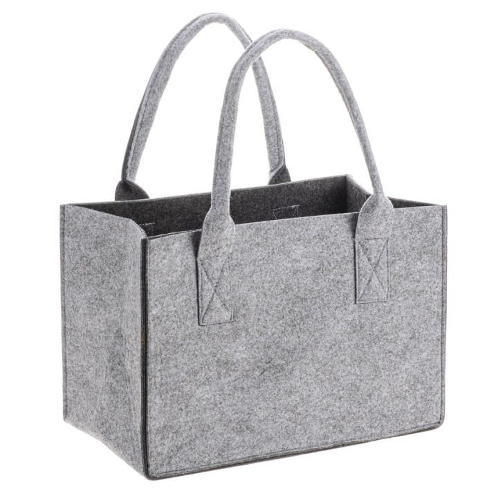 Sac en feutrine 26x38x24cm bicolore, gris/anthracite