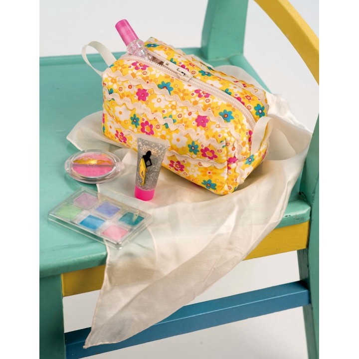 Kit textile fleurs jaune 48x48cm, rubans 3x1m+8 boutons