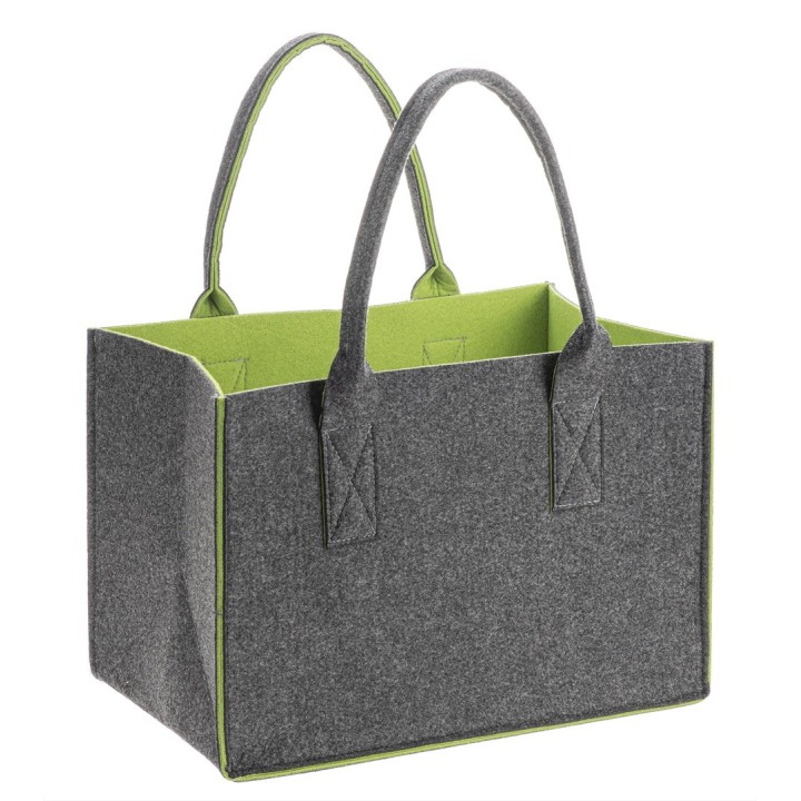 Filztasche, H26xB38xT24cm bicolor, anthrazit/grün