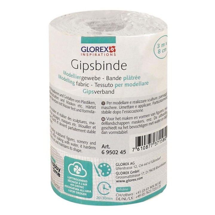 Gipsbinde 3m/8cm Modelliergewebe