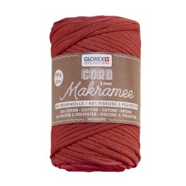 Makramee Cord 3mm 250g, gewebt terracotta,60% Cotton,40% Vis.