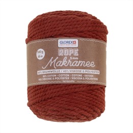 Makramee Rope 5mm 500g gedreht terracotta,60% Cotton,40% Vis.