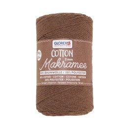 Makramee Cotton 2mm 250g braun, 80% Coton, 20% Viskose