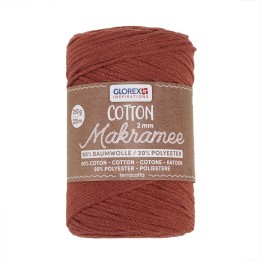 Makramee Cotton 2mm 250g terracotta, 80% Coton,20% Vis.