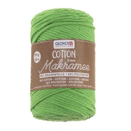 Makramee Cotton 2mm 250g neon grün, 80% Coton, 20% Vis.