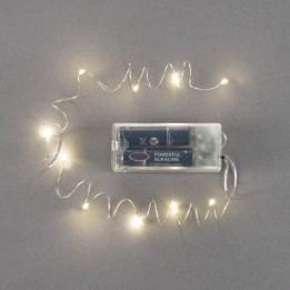 LED Lichterkette 10tlg, Timer warmweiss, 2AA Batterien, 1m