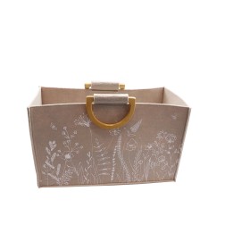 Filztasche mit Holzgriff beige, 40x18x24cm
