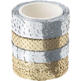 Washi-Tape-Set 4x5m Hotfoil silber + gold