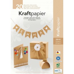Kraftpapier DinA4, 20 Blatt sortiert