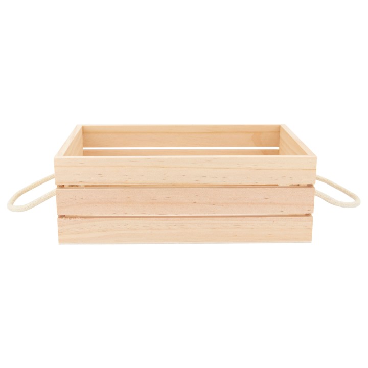 Holzkiste mit Kordelhandgriff 24x16x8,5cm, FSC