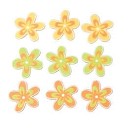 Streuteile Blumen 9St gelb 3x3 cm