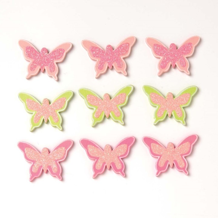 Streuteile Schmetterlinge 9St 2,4x3 cm