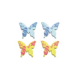 Streuteile Schmetterling, 9 St 3x2,8cm,h'blau/gelb
