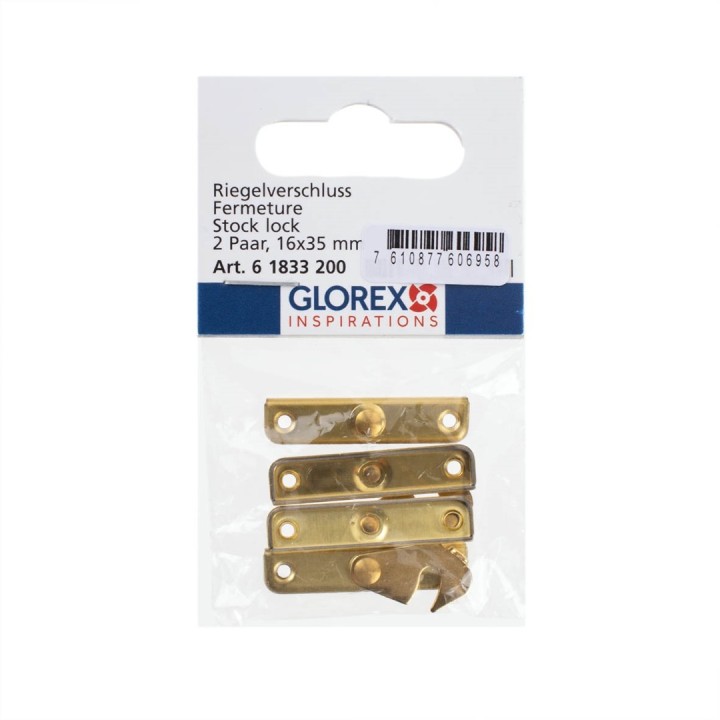 Riegelverschluss 16x35mm 2Pa schraubbar, goldfarben