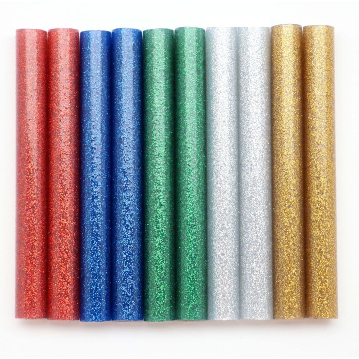 Ersatzstäbe 11x100mm 10St farbig, Glitter, für "Profi"
