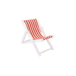 Liegestuhl rot/weiss 15x12x10,5cm