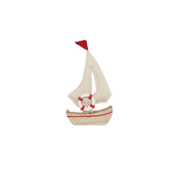 Segelboot, Holz, beige 9,5x2x18cm
