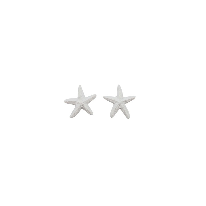 Streuteile Seestern, Polyresin weiss 6St. 3,5x3,5cm klebend