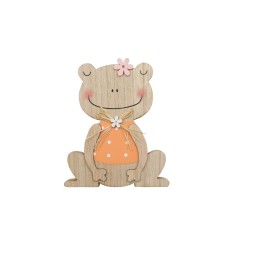 Holzfrosch, MDF, orange 10x12x2cm