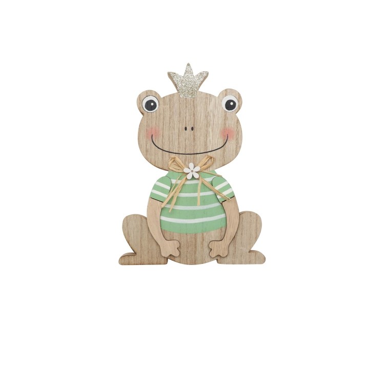 Holzfrosch, MDF, grün 9,5x14x2cm