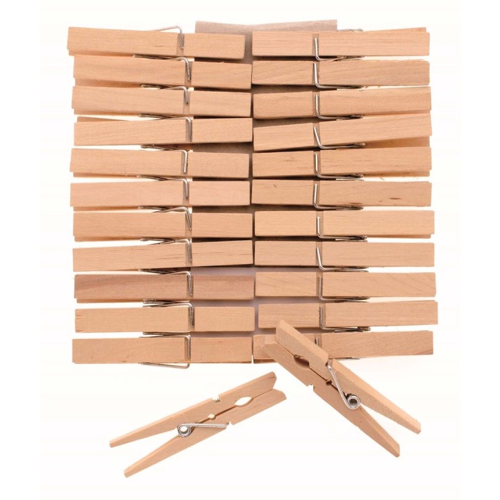 Wäscheklammern Holz 72mm 24St natur FSC