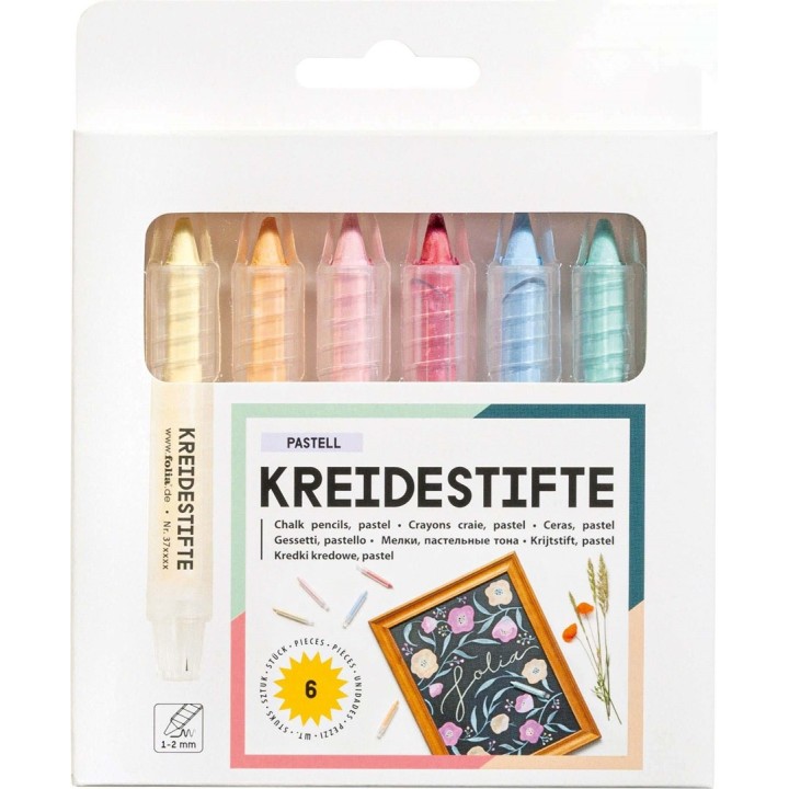 Kreidestifte-Set pastell 6St. farbig sortiert