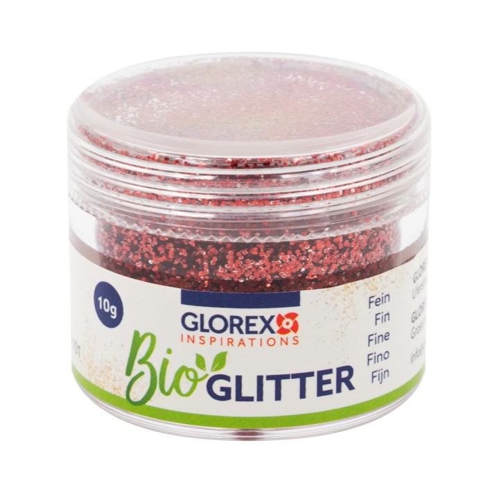 Bio Glitter fein, 10g, rot