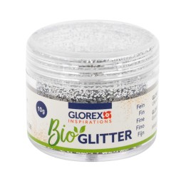 Bio Glitter fein, 10g, silberfarben
